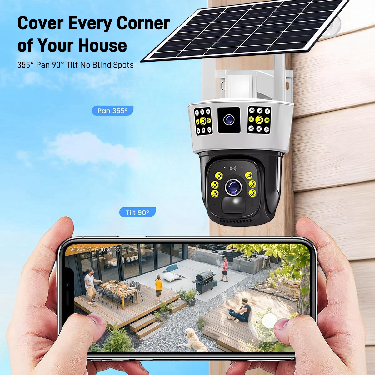 3 in 1 Solar Powered Security Camera