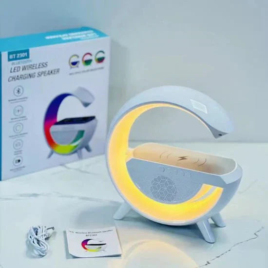 Led wireless charger speaker