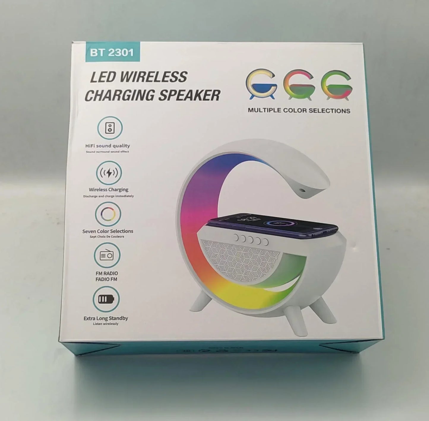 Led wireless charger speaker