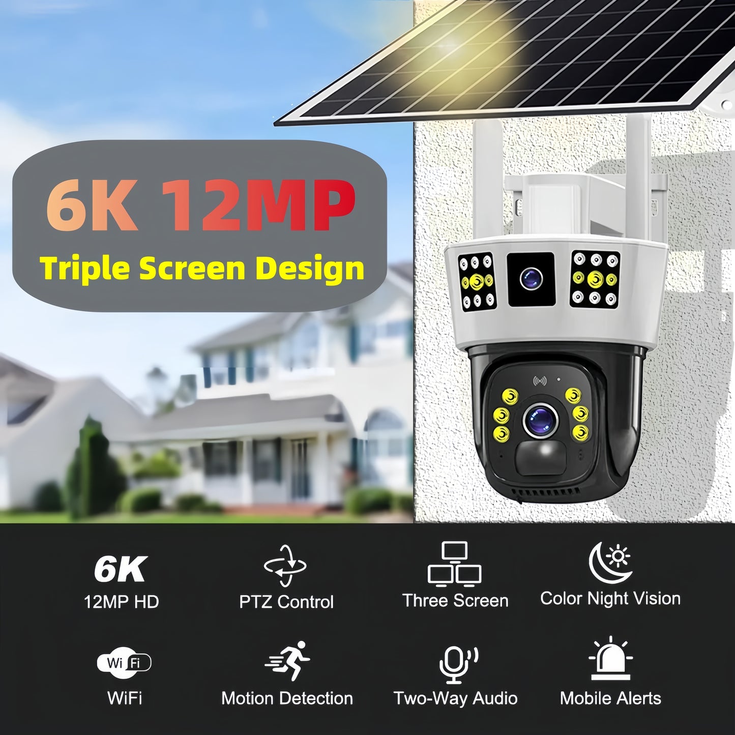 3 in 1 Solar Powered Security Camera